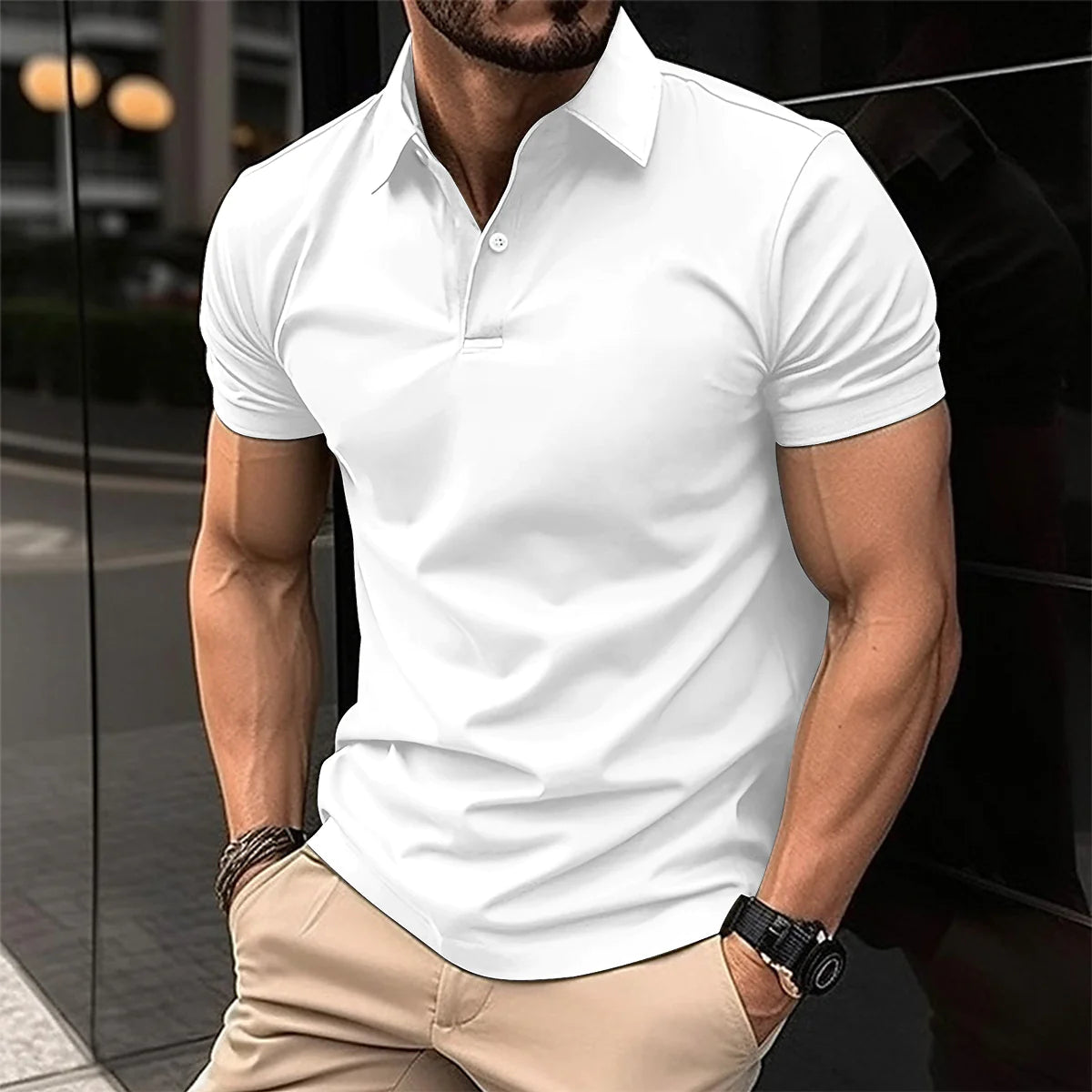 قميص بولو بأكمام قصيرة