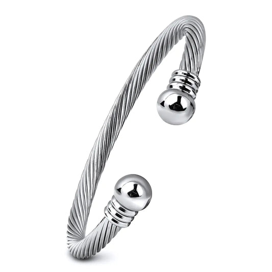Adjustable Wire Bangle with Twisted Design Bracelet