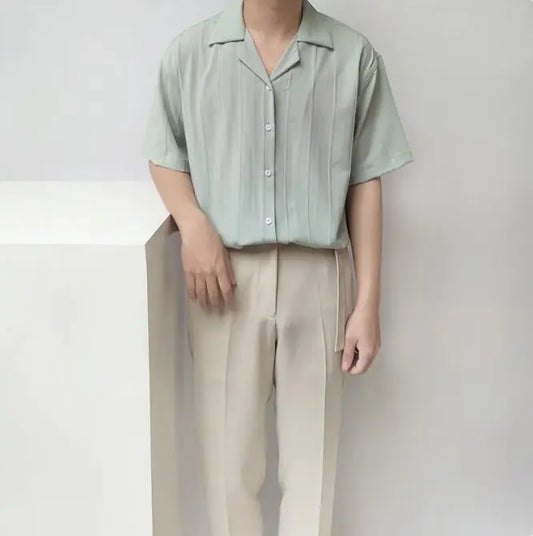 قميص كاجوال أنيق بأكمام قصيرة وقصة فضفاضة