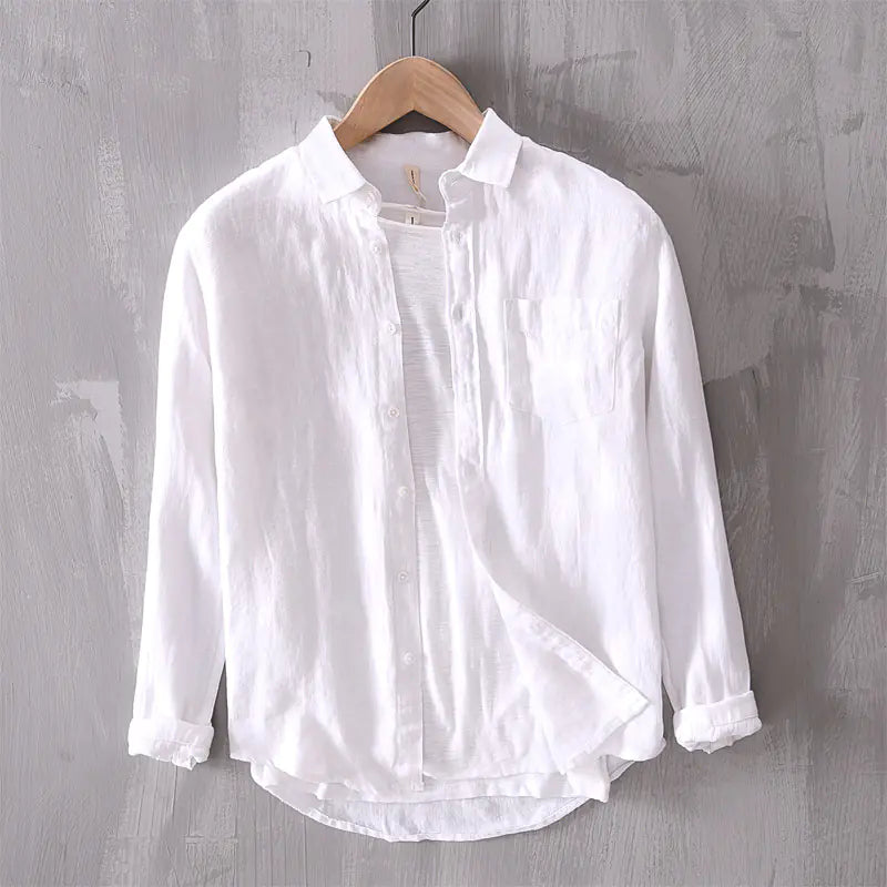 Men's Casual Loose Linen Long Sleeve Shirt