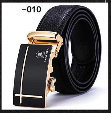 Men's Smooth Automatic Buckle Genuine Leather Belt
