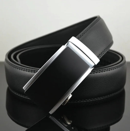 Men's Genuine Leather Automatic Buckle Belt (Customizable)