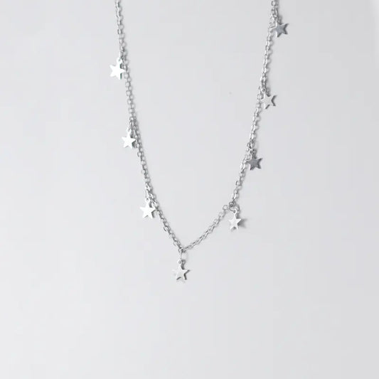 S925 Silver Star Necklace for Women - Trendy Design
