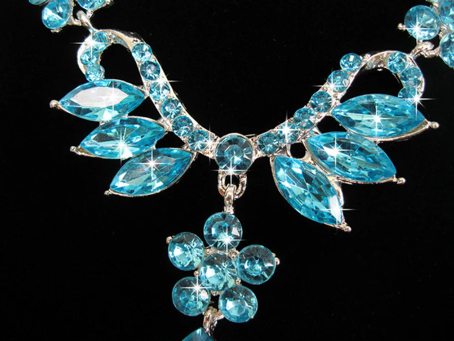 Alloy Diamond Necklace and Earring Bridal Set