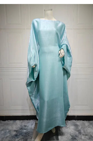 Satin Butterfly Abaya Dress with Waist Detail (One Piece)