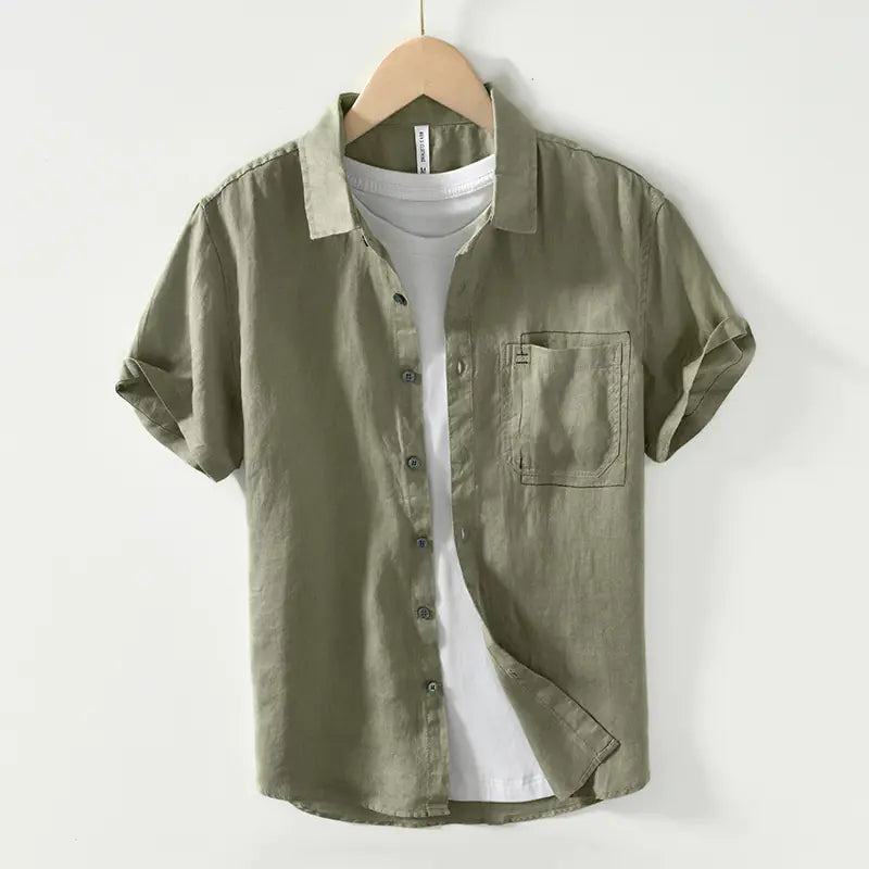 Summer Casual Loose Linen Short Sleeve Shirt