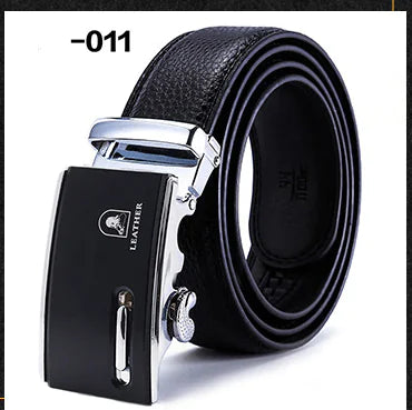 Men's Smooth Automatic Buckle Genuine Leather Belt