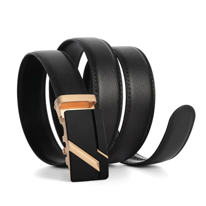 Genuine Leather Automatic Buckle Belt for Men