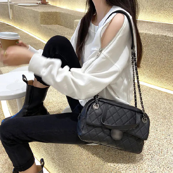 كنزة نسائية بأكمام طويلة وسحاب، مكشوفة الكتفين