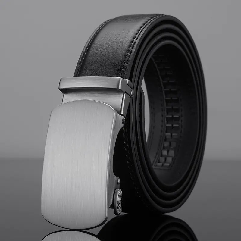 Men's Alloy Automatic Buckle Genuine Leather Belt