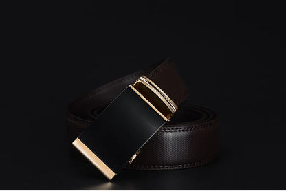 COWATHER Men's Genuine Leather Automatic Buckle Belt