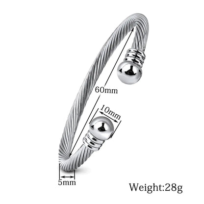 Adjustable Wire Bangle with Twisted Design Bracelet