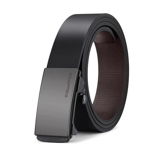 Genuine Leather Men's Belt with Automatic Buckle