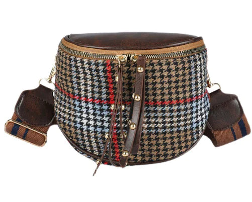 Women's Crossbody Bucket Bag - Versatile Wool Design