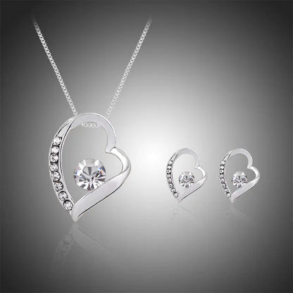 Heart Necklace and Earring Set