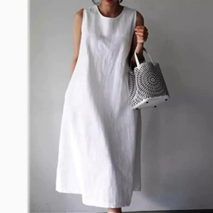 2024 Summer Plus Size Loose Cotton Linen Dress