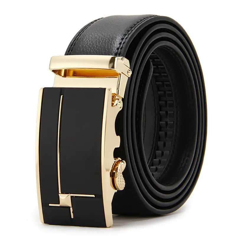 Genuine Leather Automatic Buckle Belt for Men