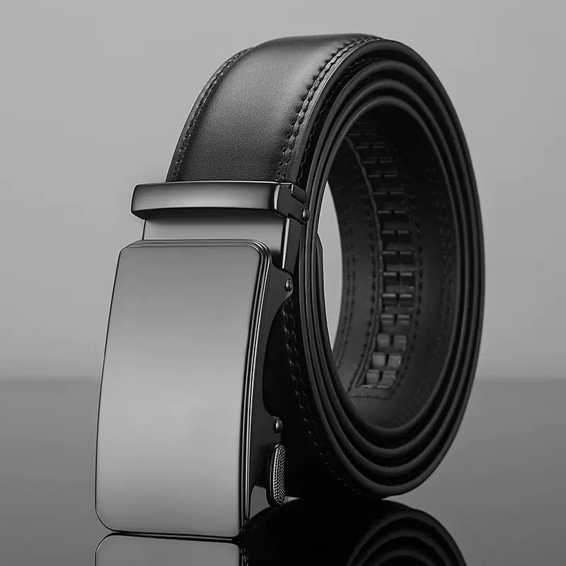 Men's Alloy Automatic Buckle Genuine Leather Belt