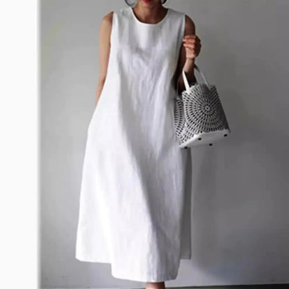 2024 Summer Plus Size Loose Cotton Linen Dress
