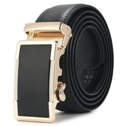 Genuine Leather Automatic Buckle Belt for Men