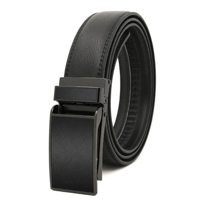 Men's Automatic Buckle Leather Belt - Genuine Cowhide