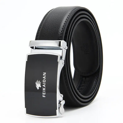 Genuine Leather Automatic Buckle Belt for Men