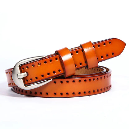 Women's Creative Hollow Leather Belt with Buckle