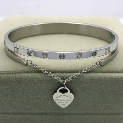 Heart-Shaped Bracelet and Bangle Set