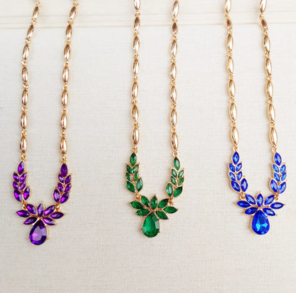 Earring and Necklace Set with Crystal Jewelry