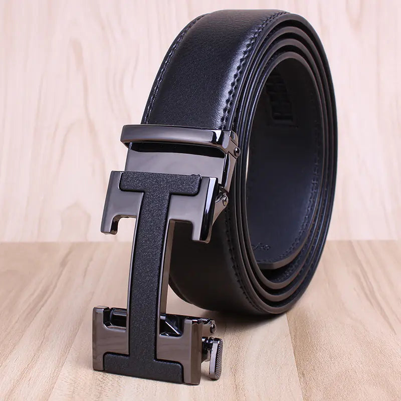 Men's Premium Leather Belt with Automatic Buckle