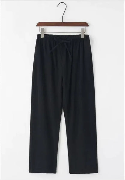 Men's Casual Linen Shirt with Loose Standing Collar