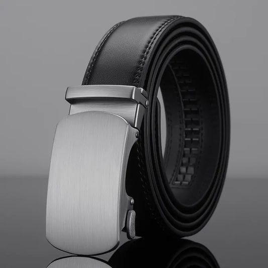 Men's Alloy Automatic Buckle Genuine Leather Belt