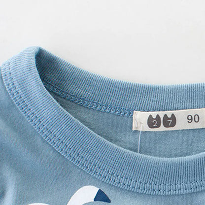 Cotton Cartoon Bear Short-Sleeve T-Shirt for Boys