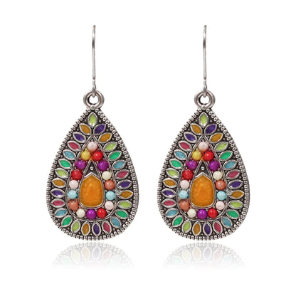 3 Pairs Alloy Drop Oil Beaded Women's Earrings