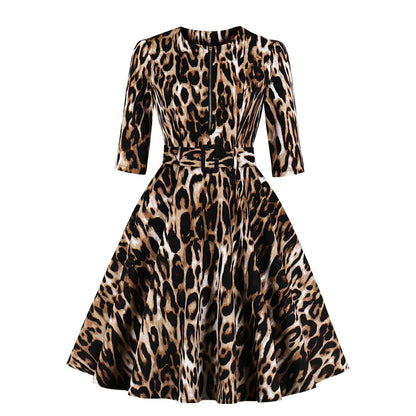 Fall Fashion Leopard Print Dress for Women