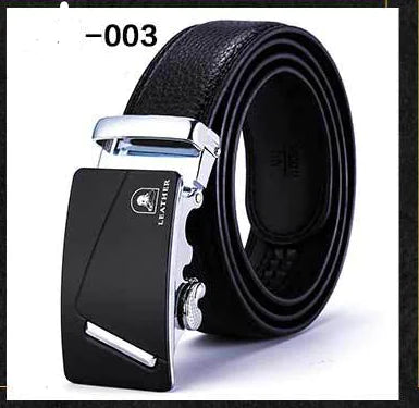 Men's Smooth Automatic Buckle Genuine Leather Belt
