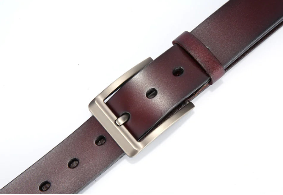 Genuine Leather Belt with Pin Buckle