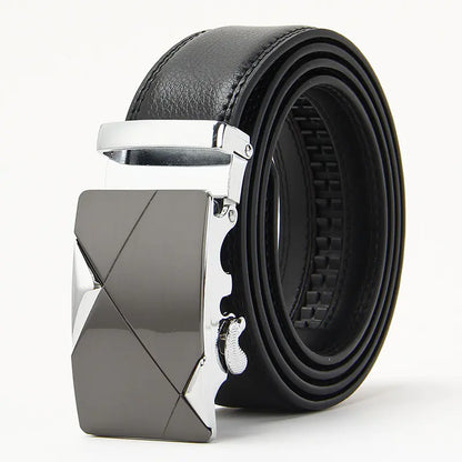 Genuine Leather Automatic Buckle Belt for Men