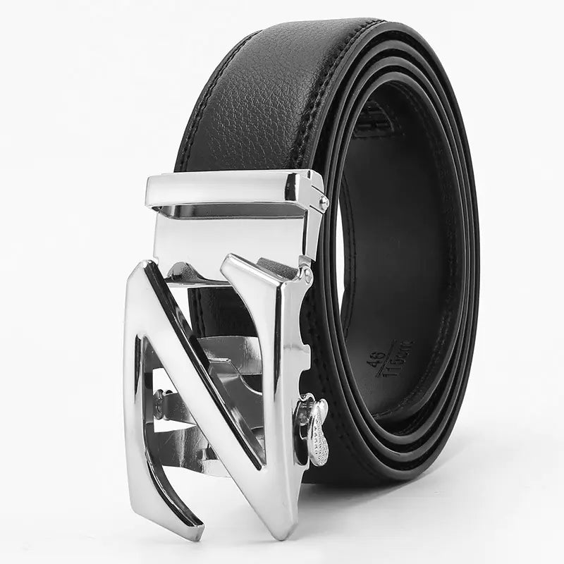 Genuine Leather Automatic Buckle Belt for Men