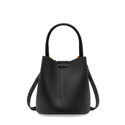 Genuine Leather Female Crossbody Bucket Bag