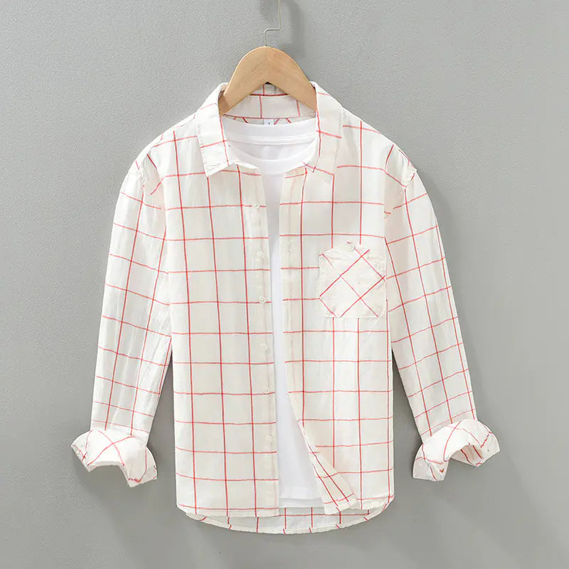 Men's Casual Loose Long Sleeve Cotton Linen Shirt