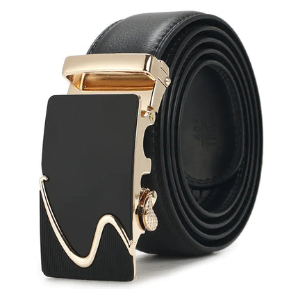Genuine Leather Automatic Buckle Belt for Men