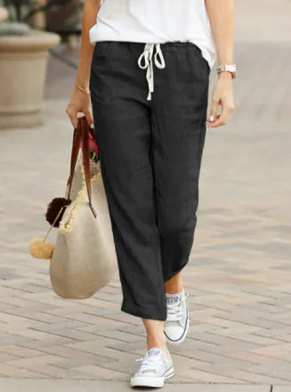 Cotton Linen Drawstring Pants