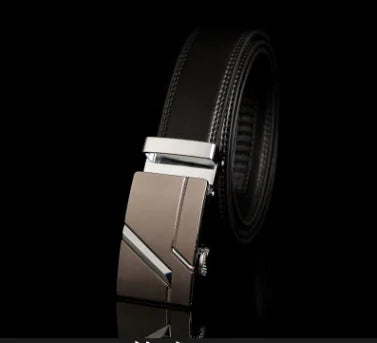 Automatic Buckle Leather Belt for Business Pants