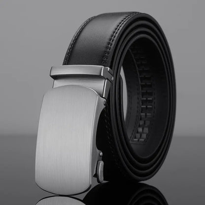 Men's Alloy Automatic Buckle Genuine Leather Belt