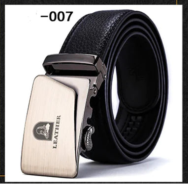 Men's Smooth Automatic Buckle Genuine Leather Belt