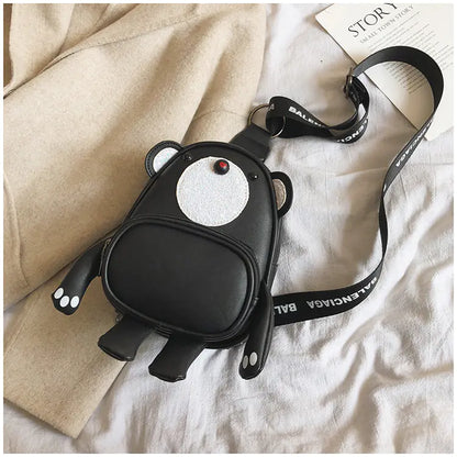 Versatile Mini Crossbody Bag with Bear Design
