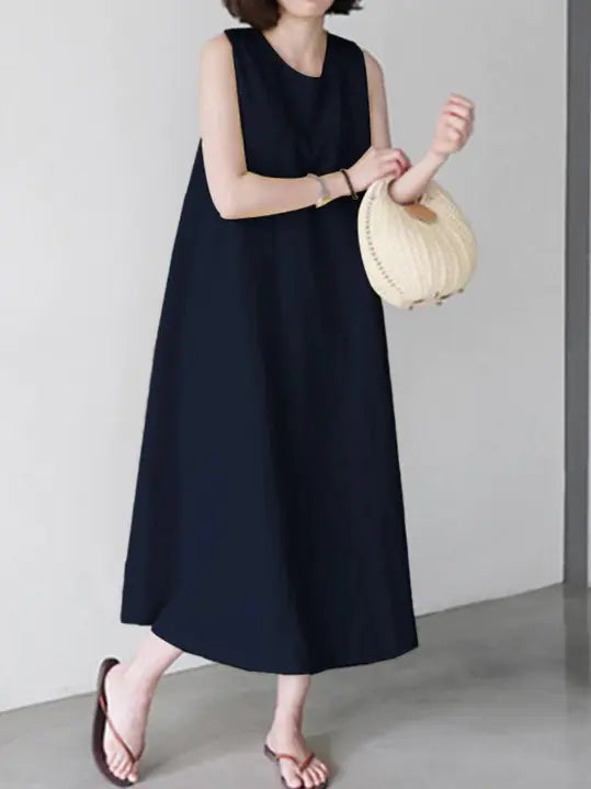 2024 Summer Plus Size Loose Cotton Linen Dress