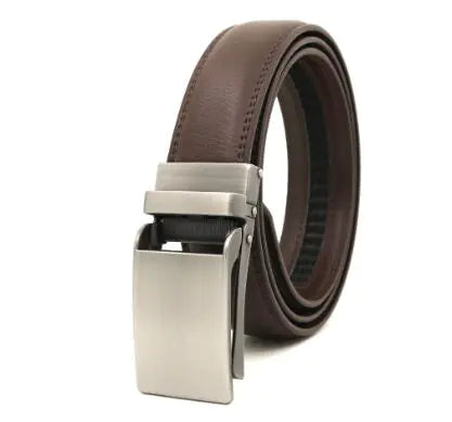 Men's Automatic Buckle Leather Belt - Genuine Cowhide