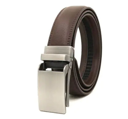 Men's Automatic Buckle Leather Belt - Genuine Cowhide